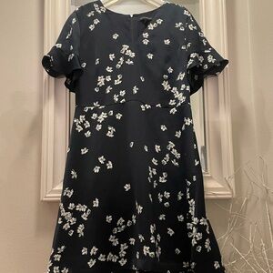Floral Banana Republic Dress in Black and White
